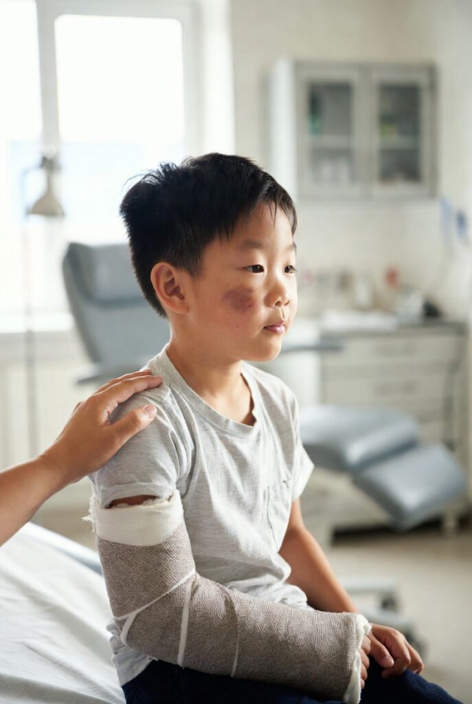Child with a broken arm