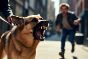 Dog showing teeth