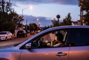Distracted driver eating